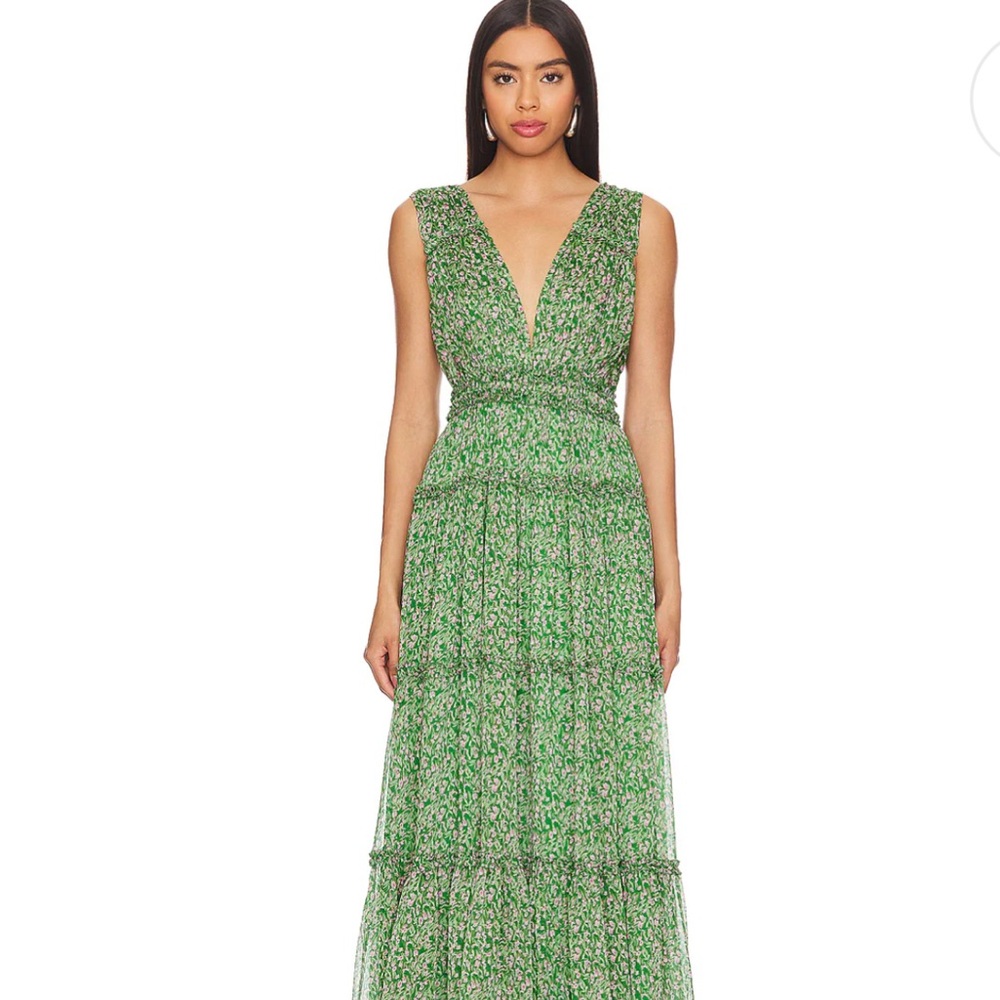 Astr Green Floral Maxi Dress
